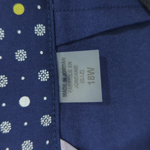 Allison Daley Plus Stretch Navy Blue Dots Print Size 18W - Picture 5 of 5